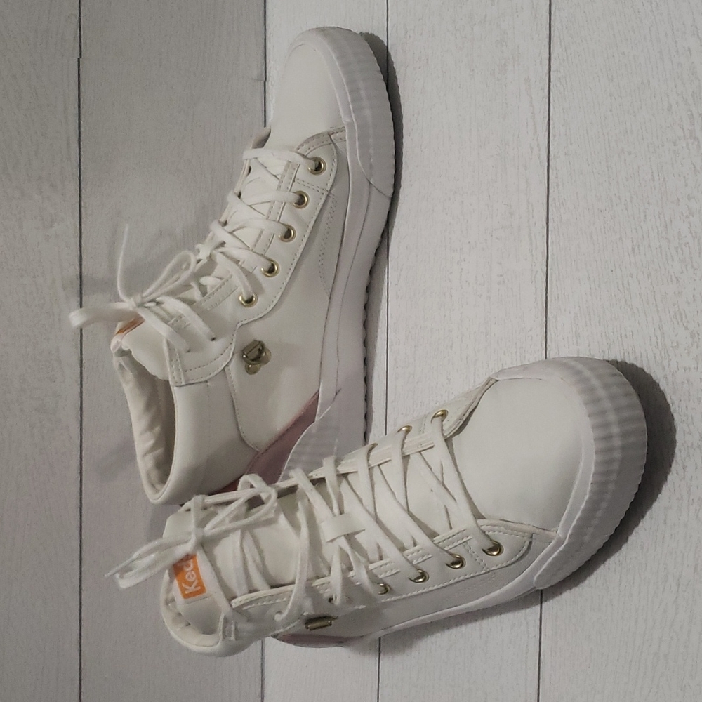 Keds 11 White Leather High Tops Woman Sneakers Gem